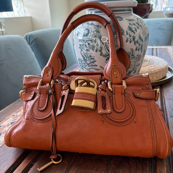 Chloe Vintage Paddington Satchel Calfskin Leather Ecureil Brown Medium - Picture 7 of 16